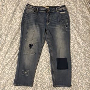 Est. 1946 Denim Woman Jeans Distressed Patchwork